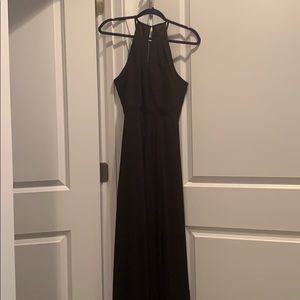 BHLDN black maxi bridesmaid dress